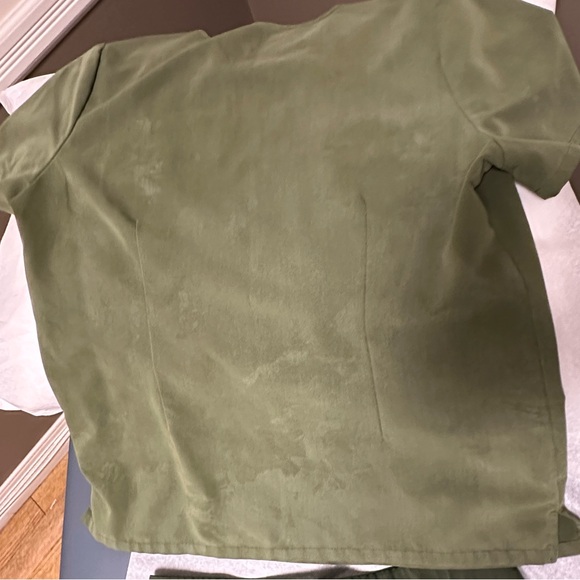 Figs Olive Green scrubs. Ok condition. Discolored from washing. - Picture 3 of 3